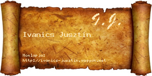 Ivanics Jusztin névjegykártya