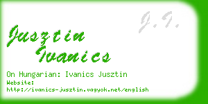 jusztin ivanics business card